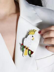 1 件亚克力鹦鹉头形时尚胸针 - 彩色 - 查看 6