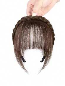 Air Bangs Wig Female Forehead Fishbone Braid Headband Bangs Integrated Single Braid Headband Bangs
