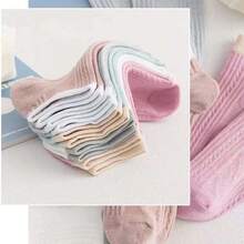 5 Pairs Of Women's Spring/Summer Solid Color Socks, Low Cut Women's Sweat Absorbing And Breathable Women's Short Socks, Solid Color Light Mouth Low Cut Short Cut Combination Set - Multicolor - View 5