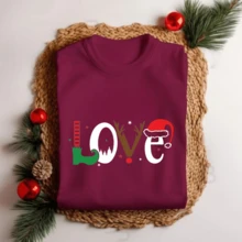 Unisex T-Shirt Christmas Love Christmas Love Christmans Blogger Look Parties Launch Promotion - 紫紅色 - 查看 1