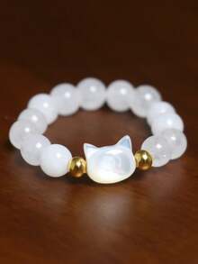 gxtbw 1 件可爱猫兔串珠戒指 - 简约时尚派对珠宝配饰、男女通用情侣戒指、手工珠宝礼物 - 戒指 - 查看 1