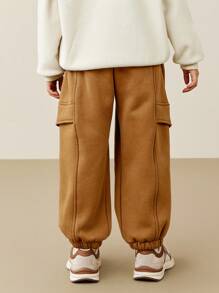 mini bala 男童和女童厚休闲裤 2024 冬季新品 - 咖啡 - 查看 2