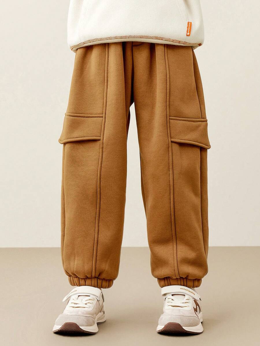 mini bala 男童和女童厚休闲裤 2024 冬季新品 - 咖啡 - 查看 1