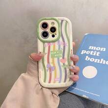 Ốp điện thoại trái tim sọc mới Phone Charm tương thích với Apple IPhone 16 Pro Max/ IPhone 15 Pro/ IPhone 14/ IPhone 13/ IPhone 12/ IPhone 11/ IPhone X/ Xs/ Xr/ Xs Max/ 8 Plus/ 7 Plus, Ốp bảo vệ chống sốc - trắng - Xem 4