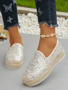 Giày lười đế dày màu đen da lộn cỡ lớn EU size 36-42 cho nữ, giày đế xuồng thoải mái cho mùa xuân và mùa thu - Vàng - Xem 4