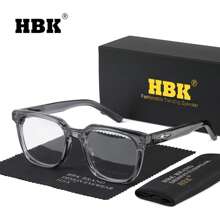 HBK 时尚光学镜架新款 TR90 方形大框复古艺术装饰休闲透明眼镜男女通用，户外旅行假日街头摄影购物节礼物 - K39922 - 查看 2