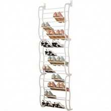 36 Pairs Over The Door Hanging Shoe Rack Adjustable Shelf Over The Door Organiser 12 Tiers Holder Space Saving Shoe Organize Shoe Shelf For Closet Room Bedroom Dressing Room Cloakroom - White - View 2