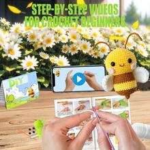 DIY Yellow Cute Buzzing Bees Crochet Kit For Beginners With Step-By-Step Video Tutorials And Text Version Illustration Knitted Easy To Understand - Yellow - View 3