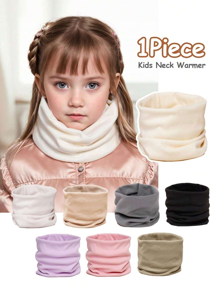 1 szt. Dziecięcy, jednokolorowy, miękki polarowy ocieplacz na szyję, ciepły, do codziennego użytku na zewnątrz, unisex