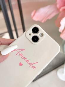 Personalized Heart Signature Short Phrase Transparent Shockproof Thick Phone Case Cover For S23 24 Ultra, A15, S22, S23, S25 Ultra, A13, A14, A16, A53, A54, A55, A56, A05, A04