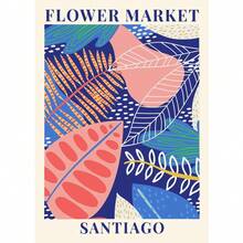 1 pieza Cartel abstracto de mercado de flores y mercado de frutas nórdico Impresiones de pintura en lienzo de arte de pared botánica para decoración del hogar sin marco - Multicolor - Ver 51