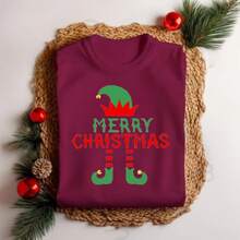 Merry Christmas Personalized Blouse Christmas Theme Cute Ootd Look - 鏽棕色 - 查看 4