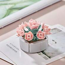 Bộ 10 khối xây dựng chậu, 520 khối gạch xây dựng mini có mô hình chậu hoa chân thực, khối gạch xây dựng cây lâu năm sáng tạo trang trí nhà cho người lớn, quà tặng sinh nhật và trang trí trong nhà cho ngày lễ tình nhân - Nhiều màu - Xem 20