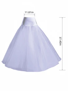 1 st. Dames Wit & Zwart A-lijn Elastische Stalen Hoepel Dubbellaags Ruffle Taille Bustier Baljurk Petticoat Tutu Rok Voor Bruiloft, Feest, Uitvoering