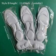 3 双记忆泡沫透气鞋垫，防滑舒适高跟鞋垫，多功能鞋垫 - 灰色 - 查看 10