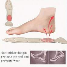 3 双记忆泡沫透气鞋垫，防滑舒适高跟鞋垫，多功能鞋垫 - 灰色 - 查看 5