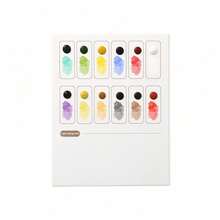 12 件装便携式固体颜料色卡，学生 DIY 水彩画用品，适用于素描和涂鸦 - 彩色 - 查看 2