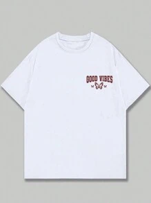 Y2K Style Cute Butterfly Cotton T-Shirt Men's Fashion Comfortable Stylish Breathable Top - trắng - Xem 2