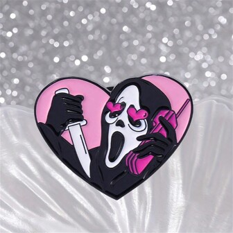 Funny Pins For Backpacks Aesthetic- Cute Ghost Enamel Pins Bulk For Hats-Kawaii Skeleton Brooches Alloy Skull Shaped Enamel Pin For Horror Style Best Gifts Birthday Graduation