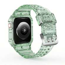 Dây đeo đồng hồ chống rơi trong suốt có vỏ bảo vệ tương thích với Apple Watch Dây đeo đồng hồ trong suốt TPU tương thích với Apple Watch Series 9 8 7 6 5 4 3 2 1 SE ULTRA dành cho nam nữ 38mm 40mm 41mm 42mm 44mm 45mm 49mm - Trong sáng - Xem 3