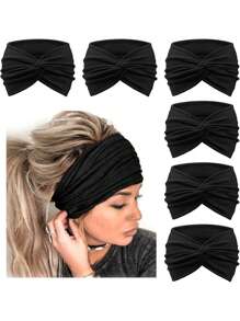1/6 Confezioni di fasce per capelli turbante per donna, fasce vintage larghe annodate, accessori carini per capelli, fasce per capelli autunno inverno, accessori per capelli per donna, per outfit da vacanza, donna elegante, sciarpa donna, bandana morbida