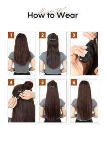 Clip In Long Straight Synthetic Hair Extension