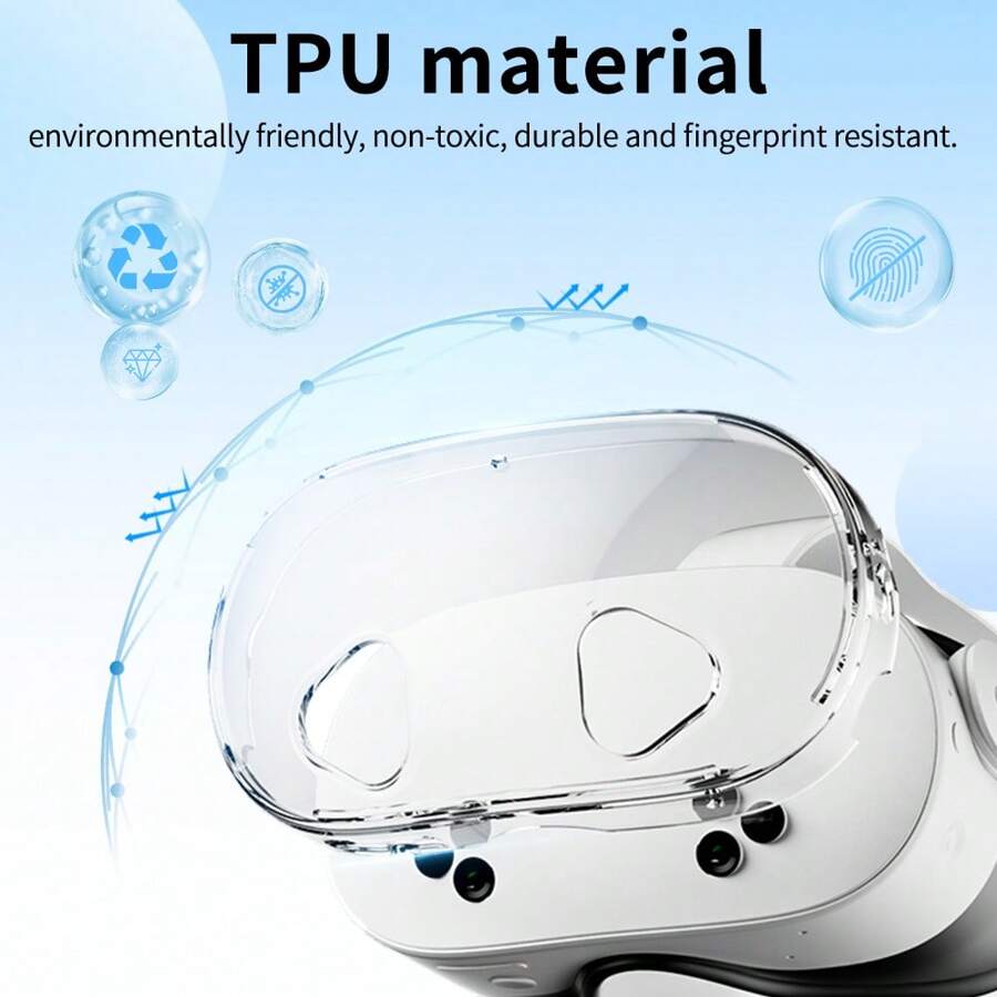 AOLION Meta Quest 3S Headset TPU Transparent Crystal Protective Case, Accessories For Quest 3S