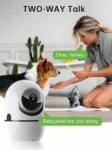 HD 2K Indoor Camera, Security Camera Indoor Pet Camera 360 Degree For Home Security Wireless, Dog Camera Cat With 5G/2.4 GHz WiFi  With Smart Phone App Inside, Baby Monitor With Audio And Video Recording House Cameras,Continuous Recording Nanny Cam For Bedroom,Two Way Audio Video Speaker, Smart Motion Tracking, Panoramic IR Night Vision, Room Camera Wireless Home Surveillance System,Compatible With Alexa And Phone App