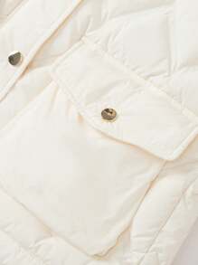 Balabala Girls' Short Down Coat Chic Winter 2024 Collection For Little Fashionistas - Milky White - View 8