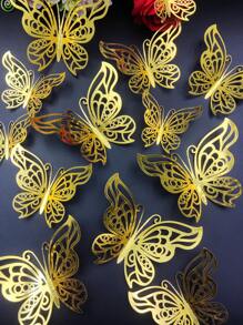 12 piezas Pegatinas de pared de mariposas 3D huecas, decoraciones para fiestas y bodas, decoración de pared del hogar, telón de fondo para fotos, adecuado para Halloween, Día de San Valentín, Día del Padre, Día de la Madre, bodas, fiestas, regalo para seres queridos, pegatinas, vinilos decorativos para el hogar, artículos de decoración de primavera para refrescar tu hogar, pegatinas de decoración de ramas - Multicolor - Ver 13