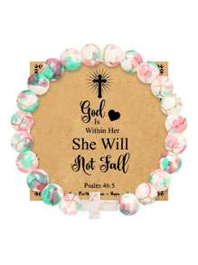 1PC Christmas Gifts For Women Daughter Mom Niece Aunt Girlfriend Friends, Cross Bracelets For Her, Valentine's Day, Easter, Mother's Day Gifts, Christmas Stocking Stuffer For Her,Mom,Mother,Mother's Day,Gift - Colorful - View 4