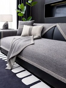 1pc Solid Color Chenille Sofa Cover, 100% Polyester, Pet-Friendly, Fits Single Seater, 2-Seater, 3-Seater, 4-Seater And Modular Sofas, Suitable For Living Room, Bedroom, Office, All Seasons | Modern Minimalist Style | Home Decor Sofa Slipcover