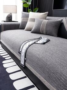 1pc Solid Color Chenille Sofa Cover, 100% Polyester, Pet-Friendly, Fits Single Seater, 2-Seater, 3-Seater, 4-Seater And Modular Sofas, Suitable For Living Room, Bedroom, Office, All Seasons | Modern Minimalist Style | Home Decor Sofa Slipcover