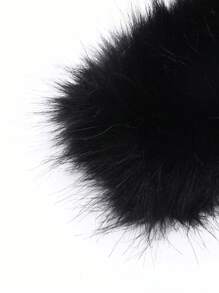 Solid Fuzzy Winter Fluffy Hat Vintage - White - View 8