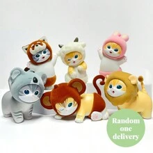 Miniso Caja ciega Sandy Furry Carnival MaoFu, de textura suave y aterciopelada con atuendos con tema de fiesta (Gato de pizza, Gato de fresa), base de exhibición espaciosa y estilo secreto sorpresa, ideal para decoración de festivales, escritorio de oficina y colección de mercancía de anime (1 pieza, entrega aleatoria)