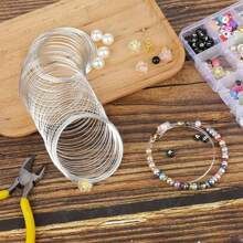 1pc Carbon Steel Memory Wire, 10/100 Coils, 4-Colors Available For DIY Jewelry Making, Multi-Strand Round Bracelets - Durable, Bendable, And Easy To Shape