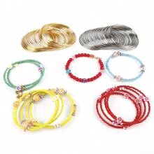 1pc Carbon Steel Memory Wire, 10/100 Coils, 4-Colors Available For DIY Jewelry Making, Multi-Strand Round Bracelets - Durable, Bendable, And Easy To Shape