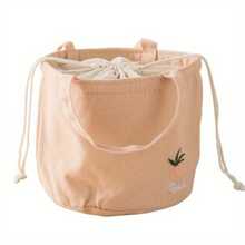 Lemon, Orange, Peach, Avocado, Round Drawstring Insulated Bag, Aluminum Foil Thickened Insulated Lunch Box Bag, Fresh With Rice Bag, Meal Bag, Lunch Box Bag, Bento Bag, Handbag - 檸檬(5.5x6x6.5吋) - 查看 6