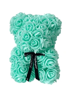 1 pieza Oso de peluche de rosa artificial multicolor hecho a mano, regalo para novia, cumpleaños, Día de San Valentín, propuesta, Pascua, Día de la Independencia