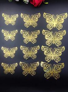 12 件/套全新 3D 镂空蝴蝶墙贴，婚礼派对装饰，家居墙面装饰贴纸，摄影背景装饰，适用于圣诞节、万圣节、情人节、母亲节、父亲节、婚礼、派对装饰、送给亲人的礼物、生日毕业