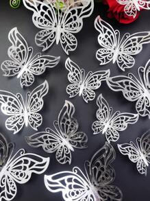 12 件/套全新 3D 镂空蝴蝶墙贴，婚礼派对装饰，家居墙面装饰贴纸，摄影背景装饰，适用于圣诞节、万圣节、情人节、母亲节、父亲节、婚礼、派对装饰、送给亲人的礼物、生日毕业