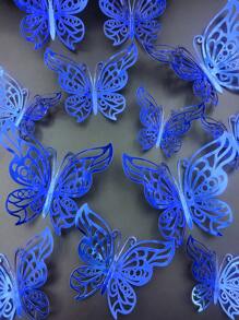 12 件/套全新 3D 镂空蝴蝶墙贴，婚礼派对装饰，家居墙面装饰贴纸，摄影背景装饰，适用于圣诞节、万圣节、情人节、母亲节、父亲节、婚礼、派对装饰、送给亲人的礼物、生日毕业