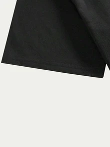 Cotton T-Shirt Men's Blouse T-Shirt Printed Simple Style Cute Sweet Premium Comfort Soft Summer - màu đen - Xem 5