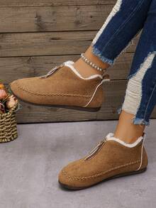 Giày đế bằng đơn giản, đa năng, thời trang mới dành cho nữ, chống trượt, chống mài mòn, nhẹ, thích hợp để đi bộ, tụ tập và giải trí - Lạc đà - Xem 2