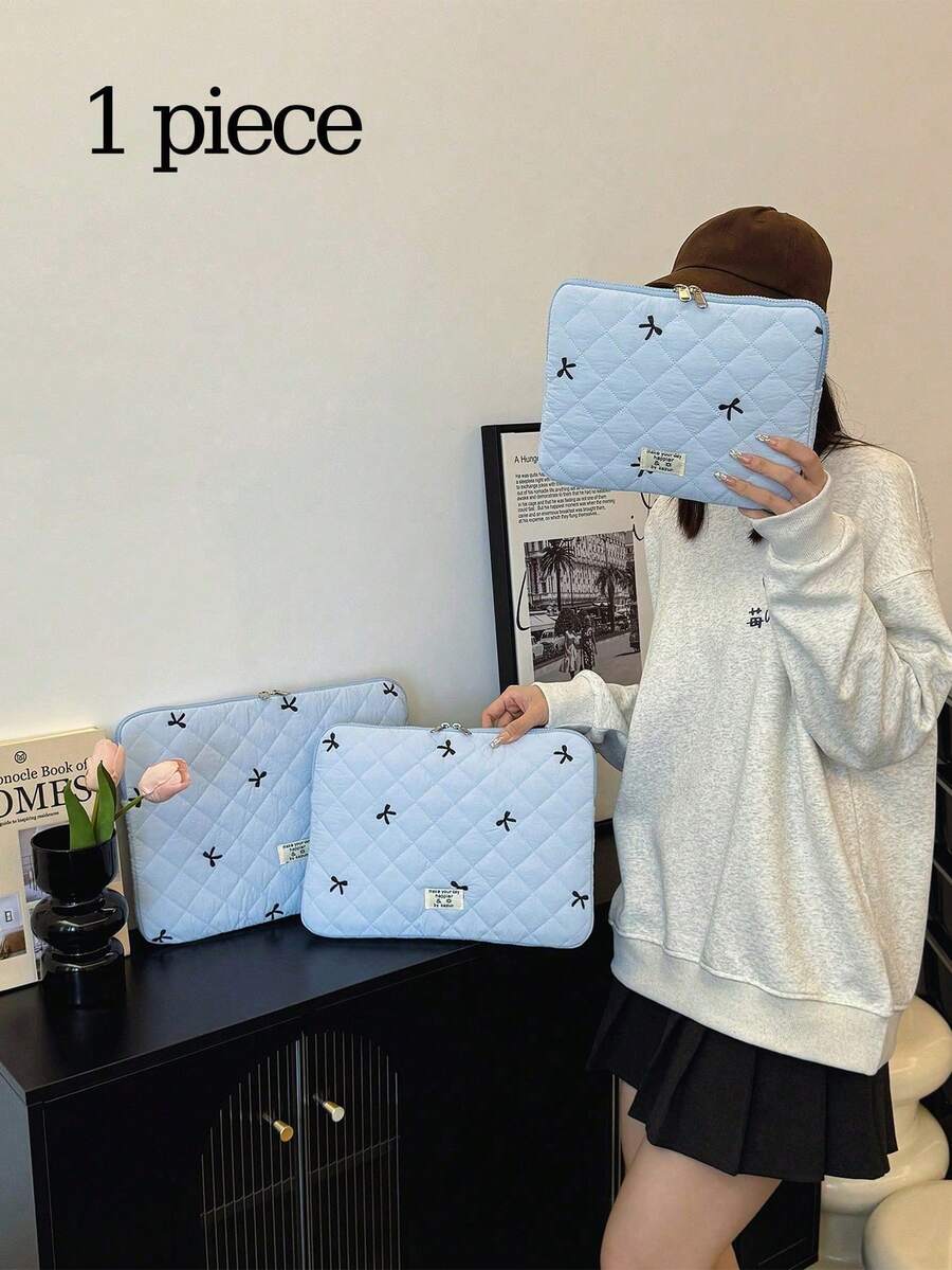 1 Túi đựng máy tính xách tay thêu nơ dễ thương cho học sinh 11 inch/13 inch/15 inch Túi đựng máy tính bảo vệ Túi đựng hồ sơ Túi đựng máy tính xách tay Túi đựng máy tính 11 13 15 inch Túi đựng bàn di động cho máy Mac Book dành cho bé gái & thiếu nữ & sinh viên đại học Túi đựng máy tính bảng 9-15 inch cho iPad Air 4 5 Pro 11 Mini 5 6 Túi đựng iPad chống sốc - Màu xanh lam - Xem 1