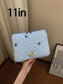 1 Túi đựng máy tính xách tay thêu nơ dễ thương cho học sinh 11 inch/13 inch/15 inch Túi đựng máy tính bảo vệ Túi đựng hồ sơ Túi đựng máy tính xách tay Túi đựng máy tính 11 13 15 inch Túi đựng bàn di động cho máy Mac Book dành cho bé gái & thiếu nữ & sinh viên đại học Túi đựng máy tính bảng 9-15 inch cho iPad Air 4 5 Pro 11 Mini 5 6 Túi đựng iPad chống sốc - Màu xanh lam - Xem 9