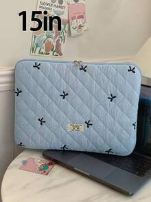 1 Túi đựng máy tính xách tay thêu nơ dễ thương cho học sinh 11 inch/13 inch/15 inch Túi đựng máy tính bảo vệ Túi đựng hồ sơ Túi đựng máy tính xách tay Túi đựng máy tính 11 13 15 inch Túi đựng bàn di động cho máy Mac Book dành cho bé gái & thiếu nữ & sinh viên đại học Túi đựng máy tính bảng 9-15 inch cho iPad Air 4 5 Pro 11 Mini 5 6 Túi đựng iPad chống sốc - Màu xanh lam - Xem 11