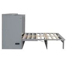 Full Size Murphy Bed With Large Drawers, Gray - 灰色+夾板+全2 - 查看 10