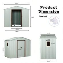 8ft X 4ft Outdoor Metal Storage Shed With Window White,Boho Vibes