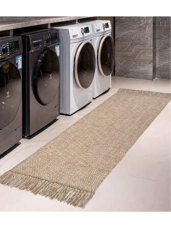 Handmade Tasseled Woven Rug, Delicate Tassel Texture Area Rug, Multipurpose Rug For Floor, Bedside, Dining Chair Decor